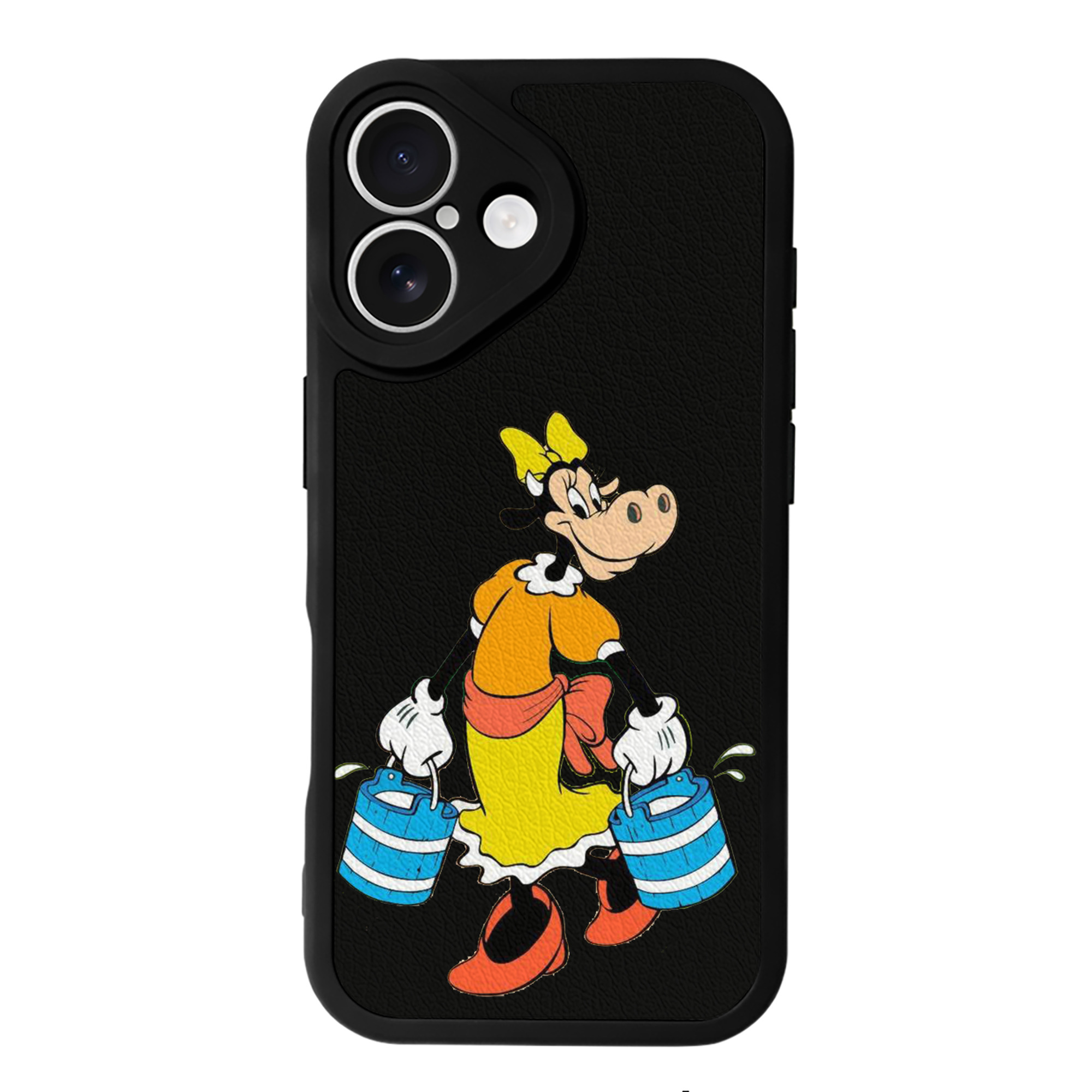 （画像用） ミッキーマウス Mickey Mouse 【iPhone 16シリーズ対応】シリコンスマホケース（レザー調） 材質：シリコン